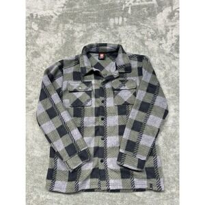 Quicksilver Youth Large (14/16) Plaid Button Up Fleece Jacket